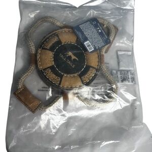 Tall Tails Natural Leather Lifebody Tug  Dog Toy New In The Package Tan Color
